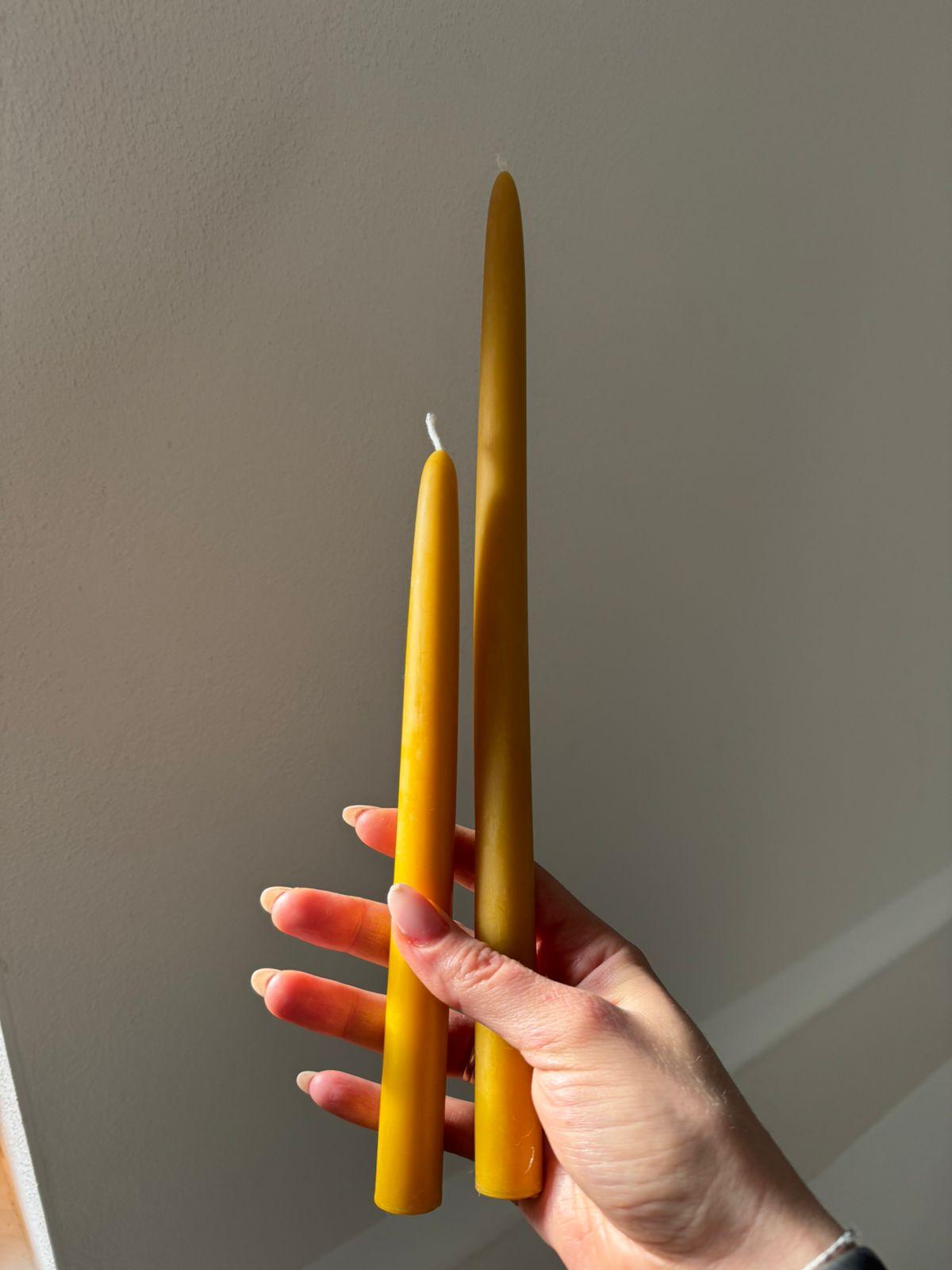 Haushaltskerze aus Bienenwachs - 36 cm