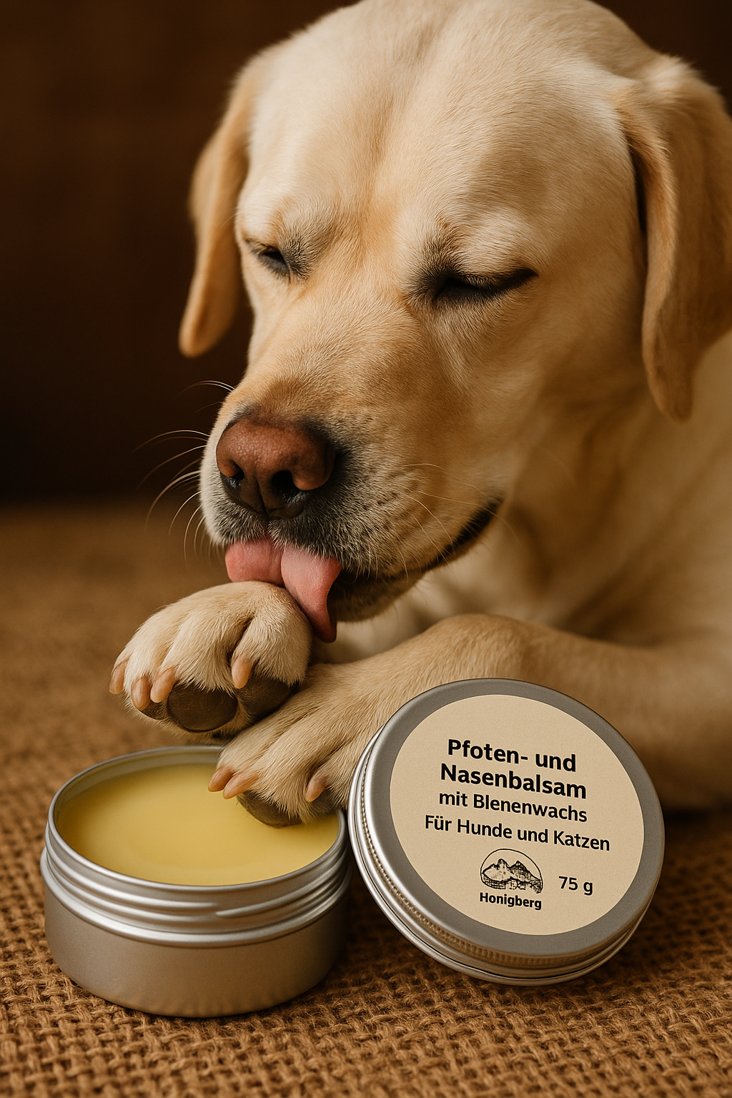 Pfotenpflege-Balsam für Hunde — mit natürlichem Bienenwachs