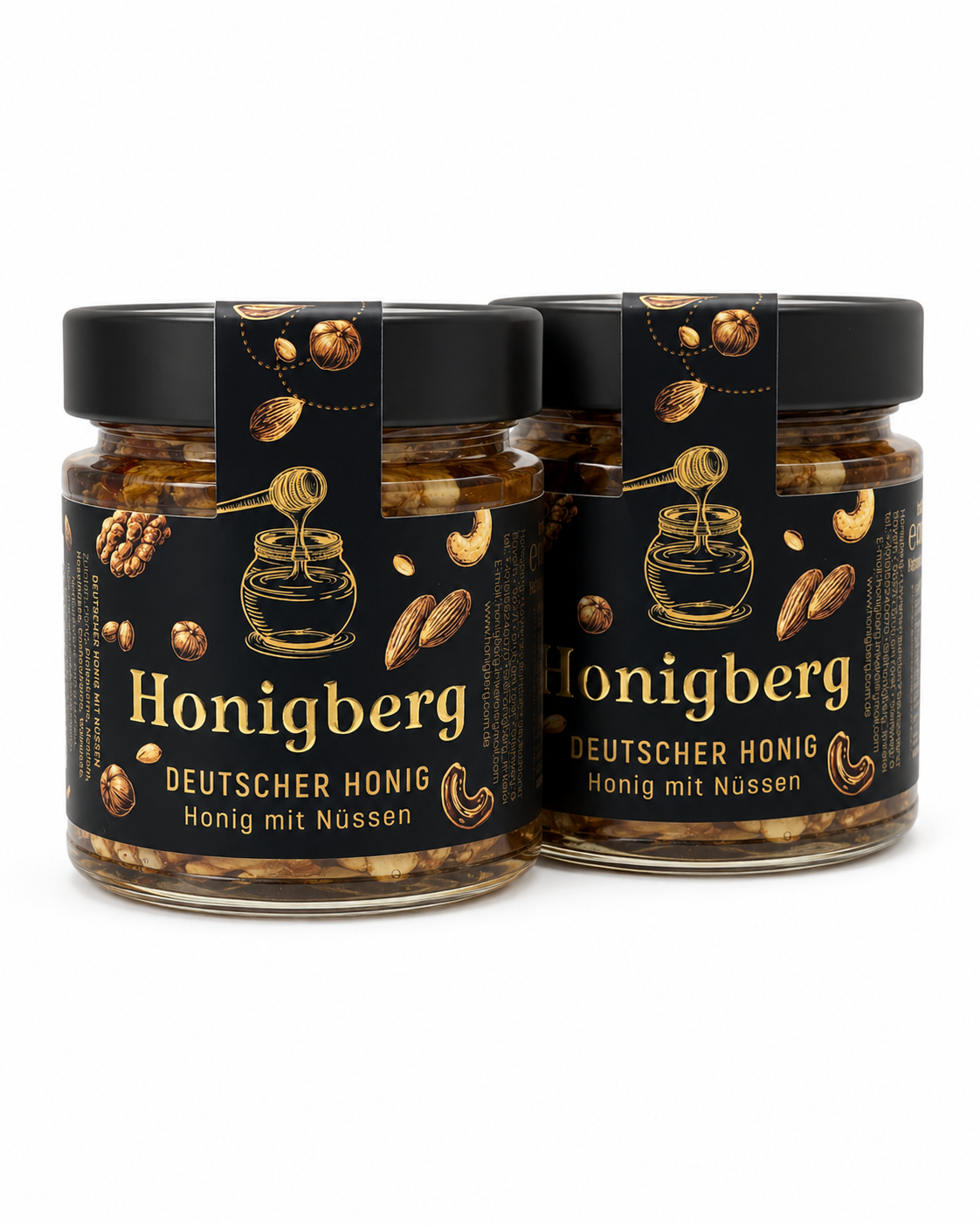 Honig mit Nüssen – 2 Gläser à 250 g