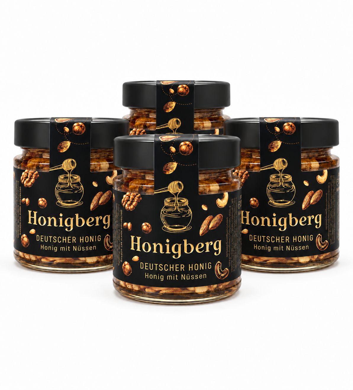 Honig mit Nüssen – Vorteilspack 2–5 Gläser