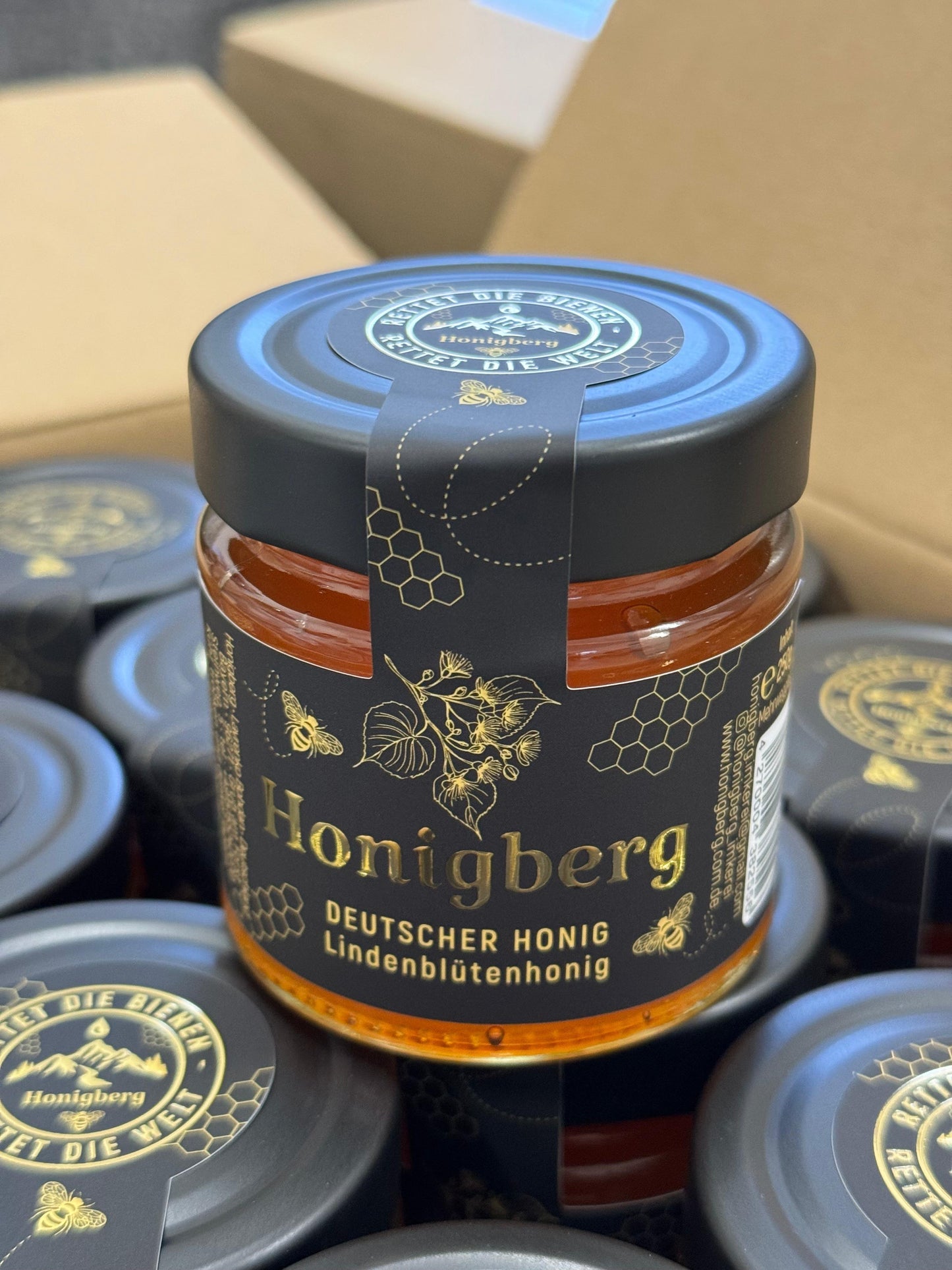 12 Gläser à 500 g Lindenhonig im Karton