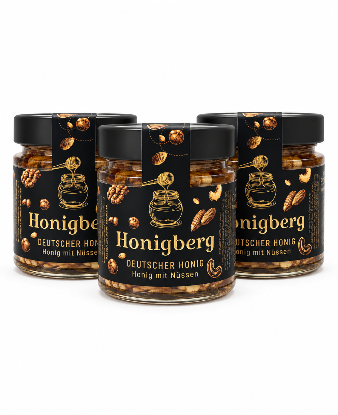 Honig mit Nüssen – Vorteilspack 2–5 Gläser