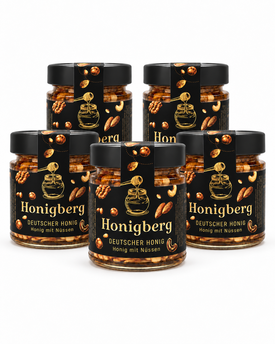 Honig mit Nüssen – Vorteilspack 2–5 Gläser