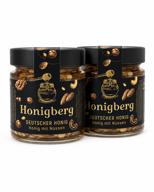 Honig mit Nüssen – 2 Gläser à 250 g
